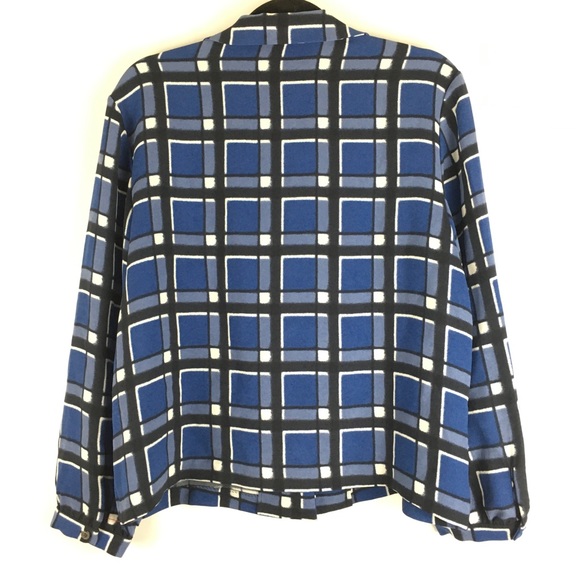 MBMJ Toto Blue Plaid Long Sleeve Blouse - Picture 6 of 7